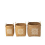 Voir la diapositive 3 : Paris Prix Lot de 3 Paniers en Bambou  Bali  50cm Naturel & Blanc