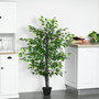 Voir la diapositive 4 : OUTSUNNY Arbre artificiel plante artificiel banyan hauteur 1,45 m tronc branches liane lichen feuilles grand réalisme pot inclus