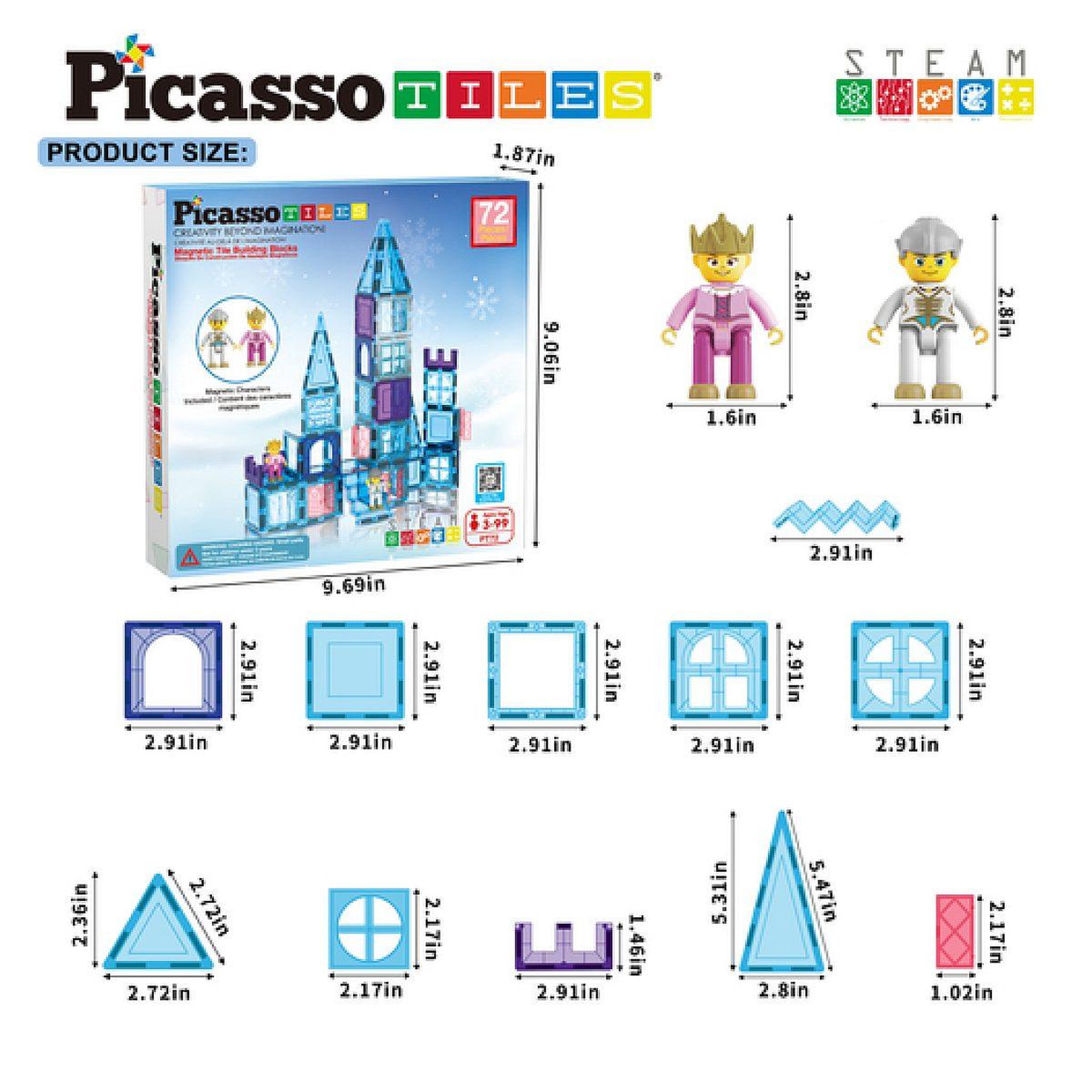 Voir la diapositive 5 : Tactic PicassoTiles Set 2 couleurs Hiver glace  72pcs