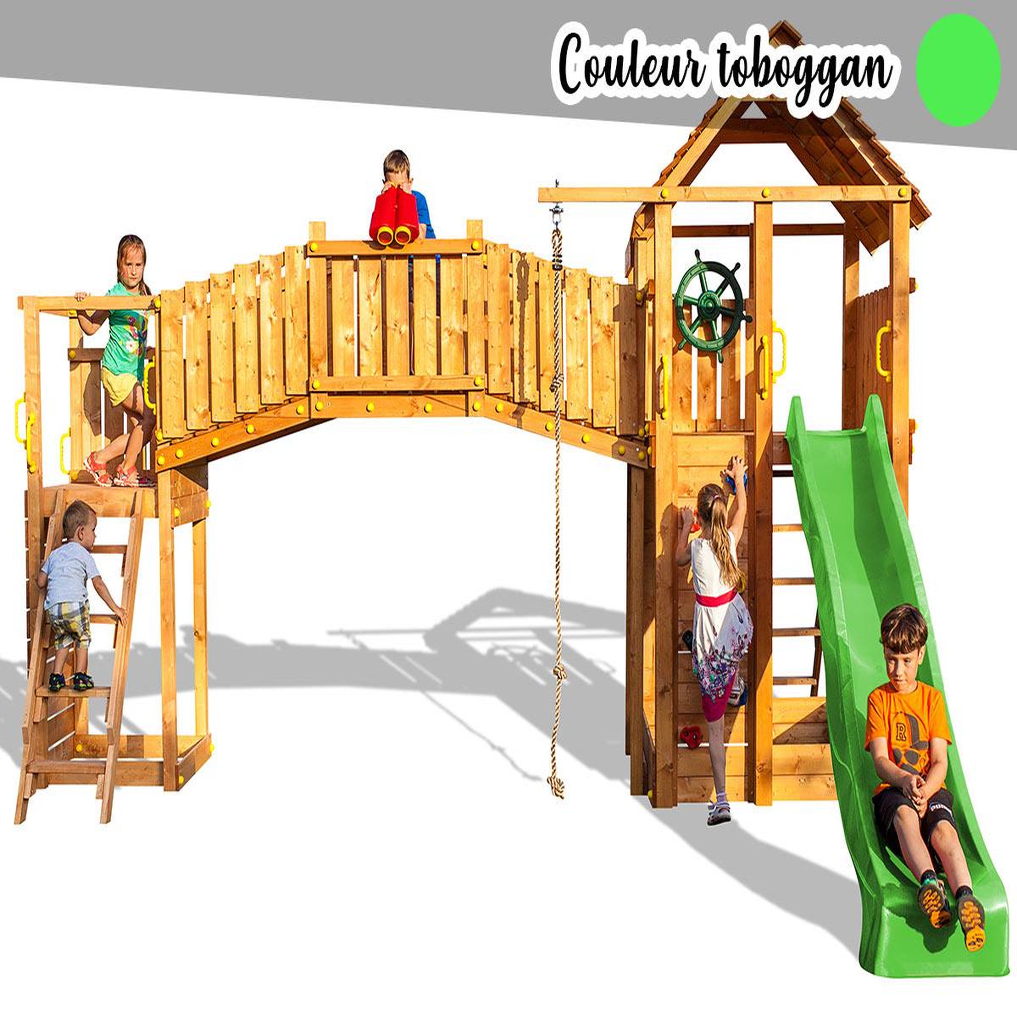 Fungoo Aire de jeux rainbow fortress tip - toboggan vert - fungoo