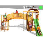 Fungoo Aire de jeux Rainbow Fortress Tip - Toboggan Vert - Fungoo