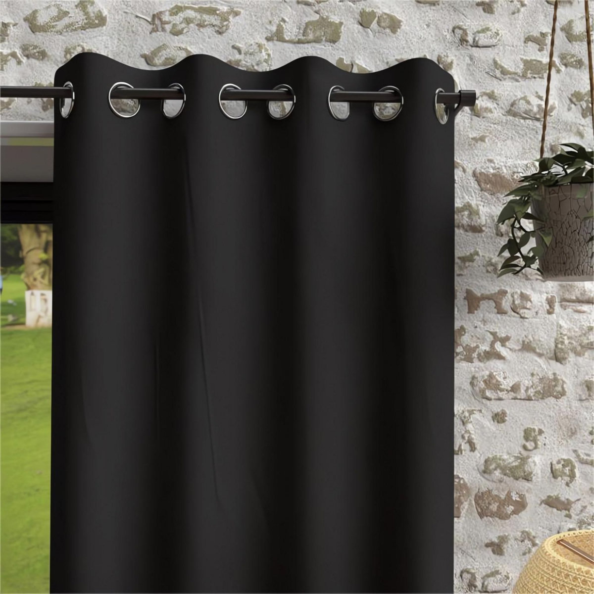 SOLEIL D'OCRE Rideau à oeillets en microfibre lavée BOHEME, par Soleil d'Ocre