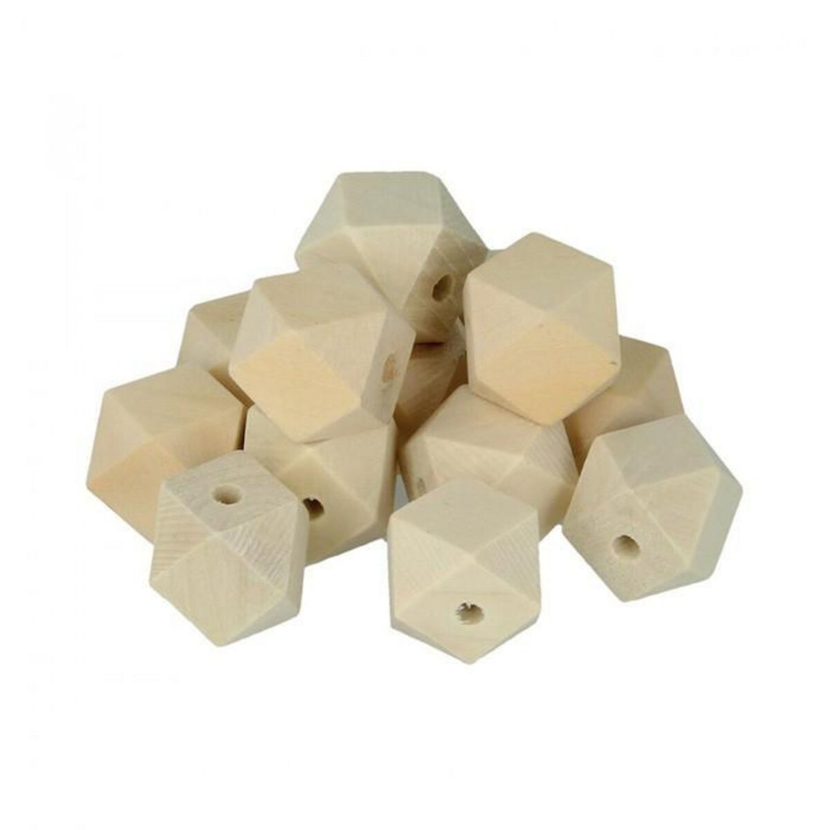 Artemio 8 perles en bois polygonales 20 x 27 mm