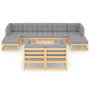 Voir la diapositive 3 : VIDAXL Salon de jardin 10 pcs avec coussins Bois de pin massif
