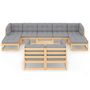 Voir la diapositive 3 : VIDAXL Salon de jardin 10 pcs avec coussins Bois de pin massif