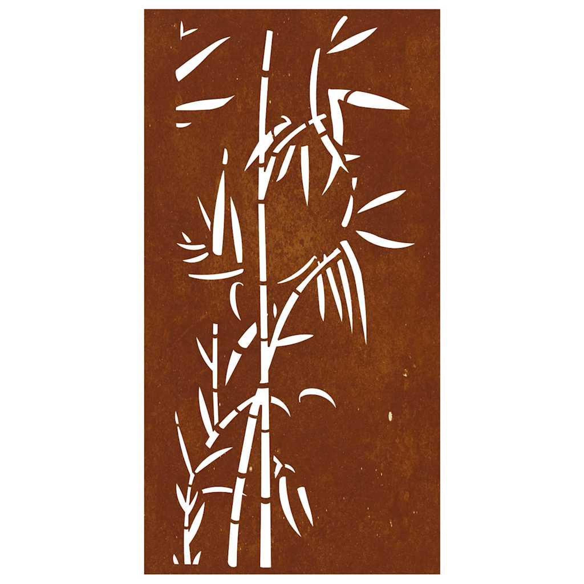 Voir la diapositive 4 : VIDAXL Decoration murale jardin 105x55 cm acier corten design bambou