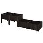 Voir la diapositive 4 : OUTSUNNY Jardinière sur pieds carré potager 2 étages dim. 80L x 80l x 44H cm insert d'irrigation plastique imitation rotin tressé chocolat