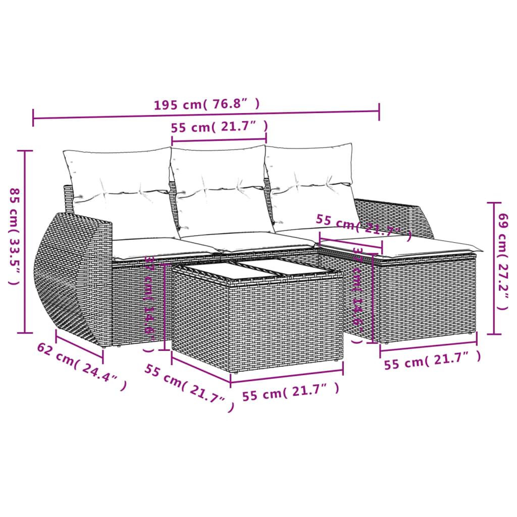 Voir la diapositive 3 : VIDAXL Salon de jardin 5 pcs avec coussins noir resine tressee