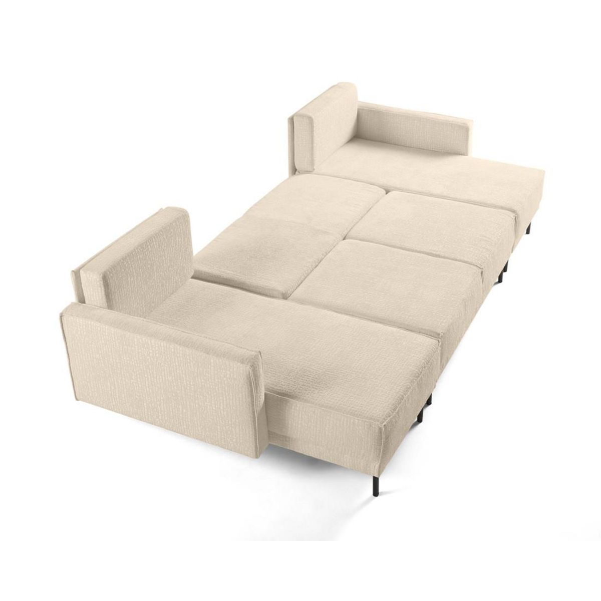 LISA DESIGN Charlie - canapé panoramique en u 7 places - convertible avec coffre - en tissu velours relief