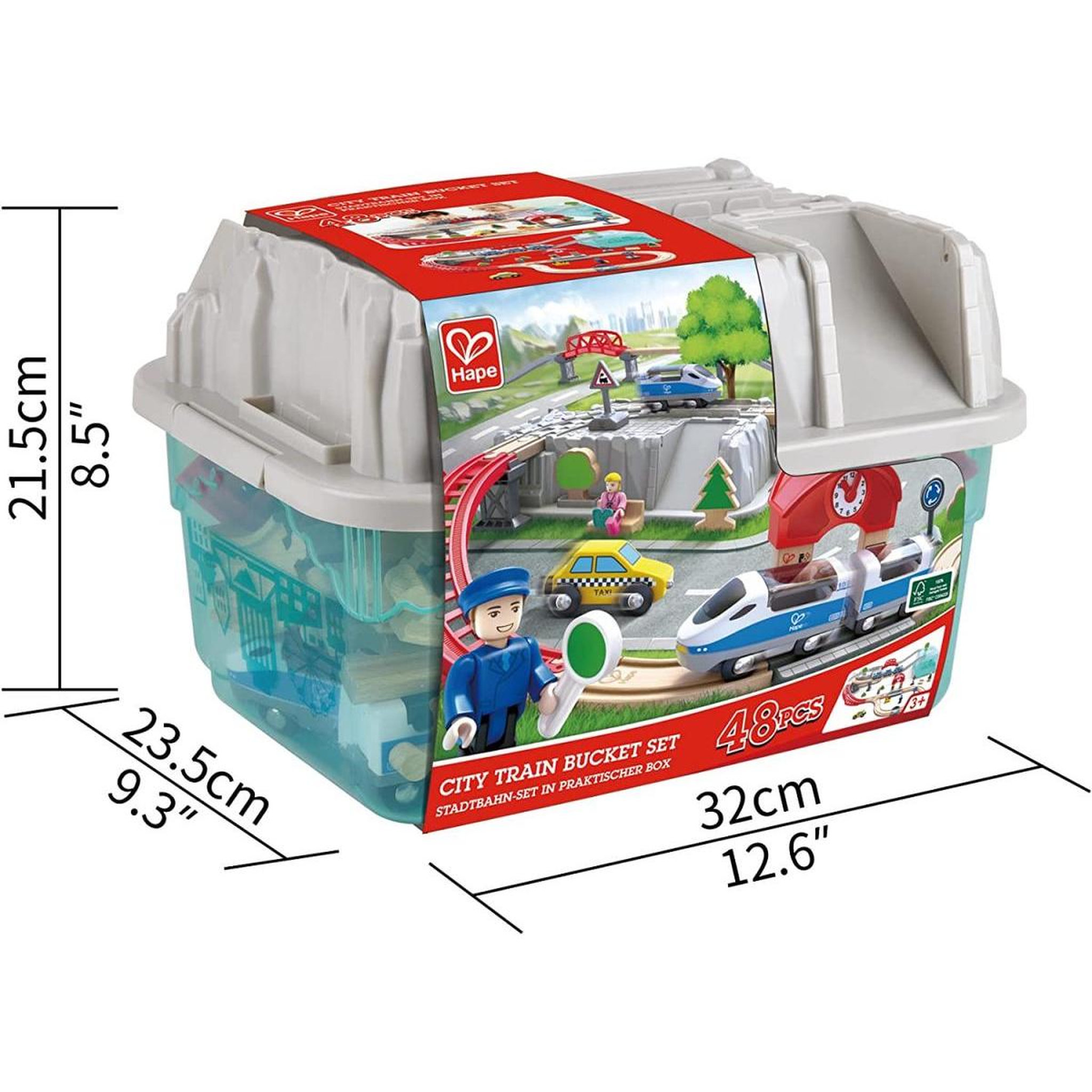 Voir la diapositive 3 : Hape Coffret de train city deux en un