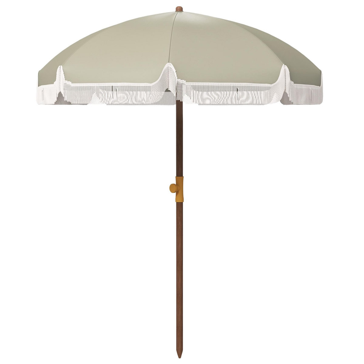 OUTSUNNY Parasol droit de plage jardin style bohème à franges UV40+ vert