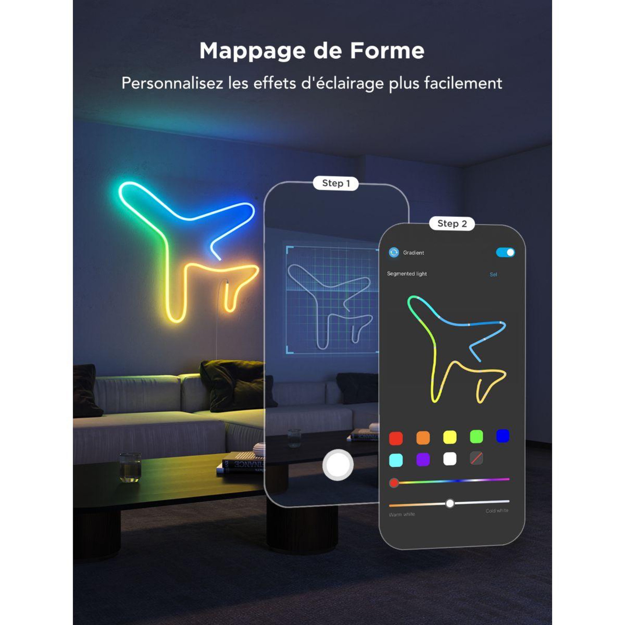 Voir la diapositive 5 : GOVEE Bandeau led neon strip light matter 3m