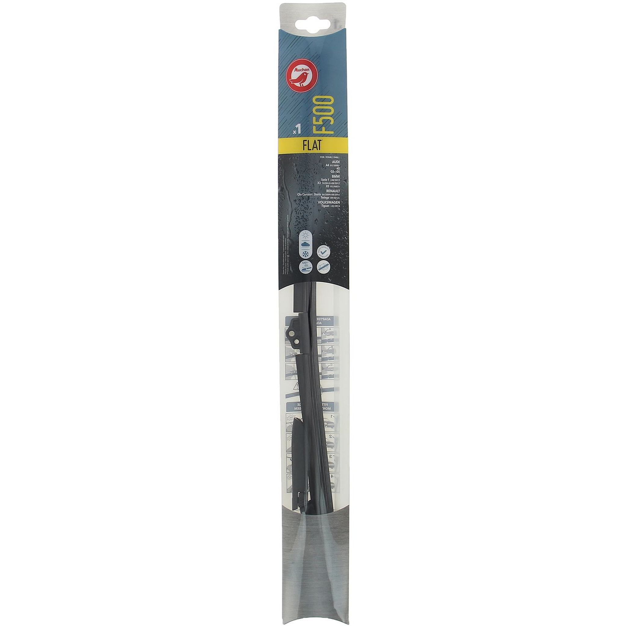 Voir la diapositive 2 : AUCHAN Balai d'essuie-glace plat F500 50cm pour AUDI BMW RENAULT VOLKSWAGEN