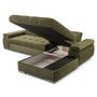 Voir la diapositive 4 : BEST MOBILIER Bianca - canapé d'angle droit 4 places convertible avec coffre en tissu texturé