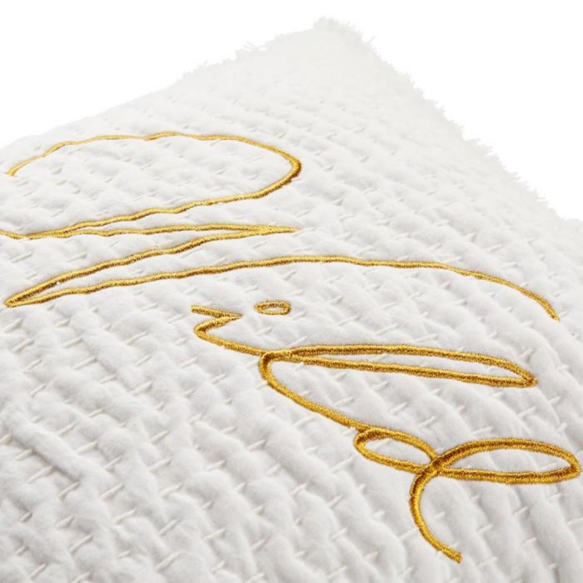 ATMOSPHERA Coussin Déco Brodé  Wild  45x45cm Blanc