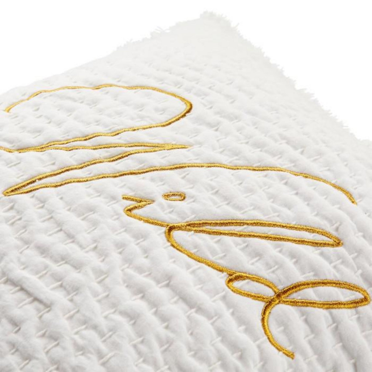 ATMOSPHERA Coussin Déco Brodé  Wild  45x45cm Blanc