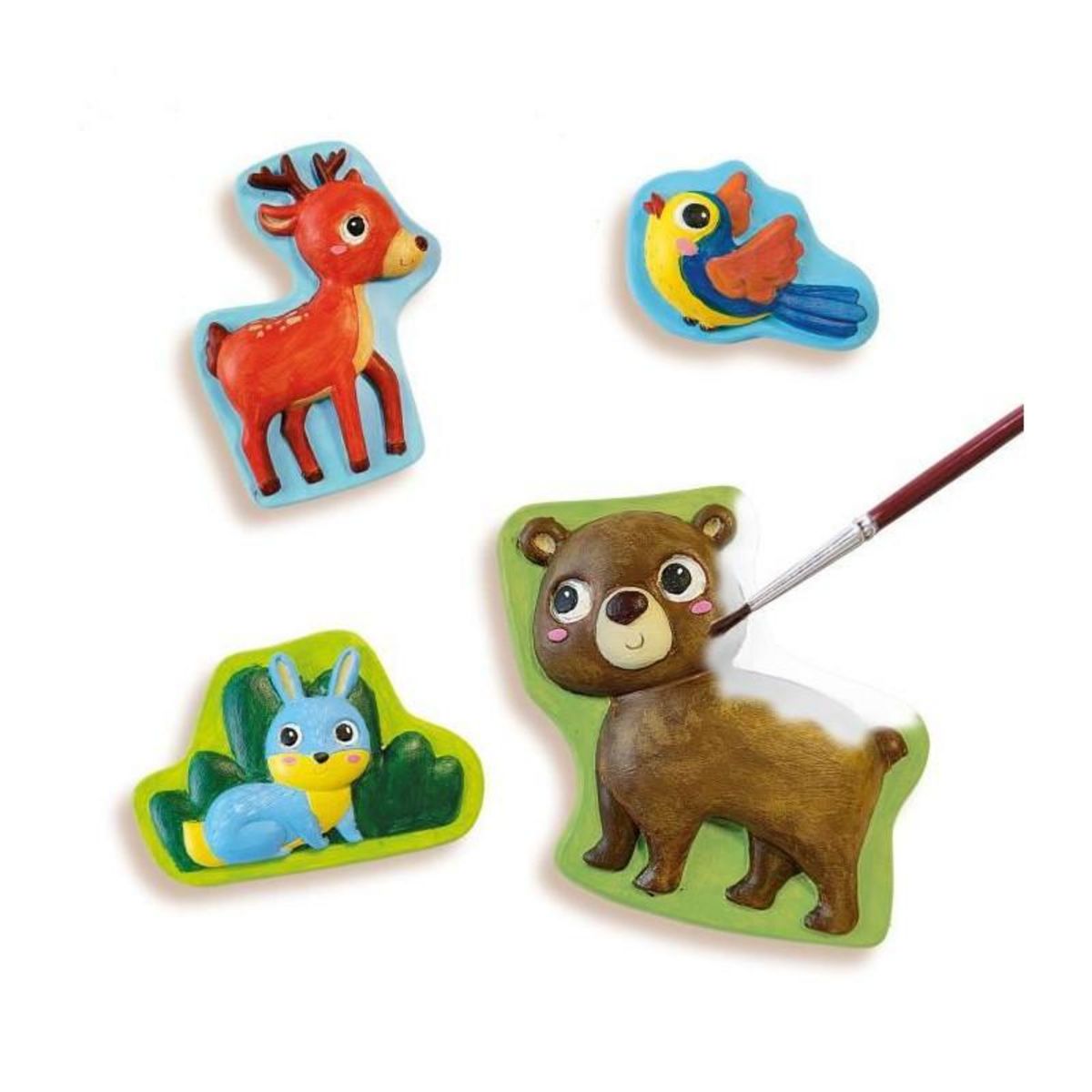 SES Creative Moulage et peinture - Animaux de la foret - SES CREATIVE - Fabriqués a partir de plastique recyclé