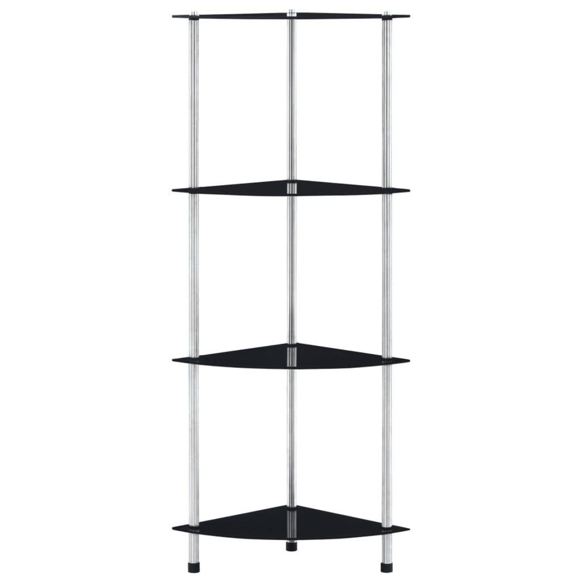 VIDAXL Etagere 4 niveaux Noir 30x30x100 cm Verre trempe