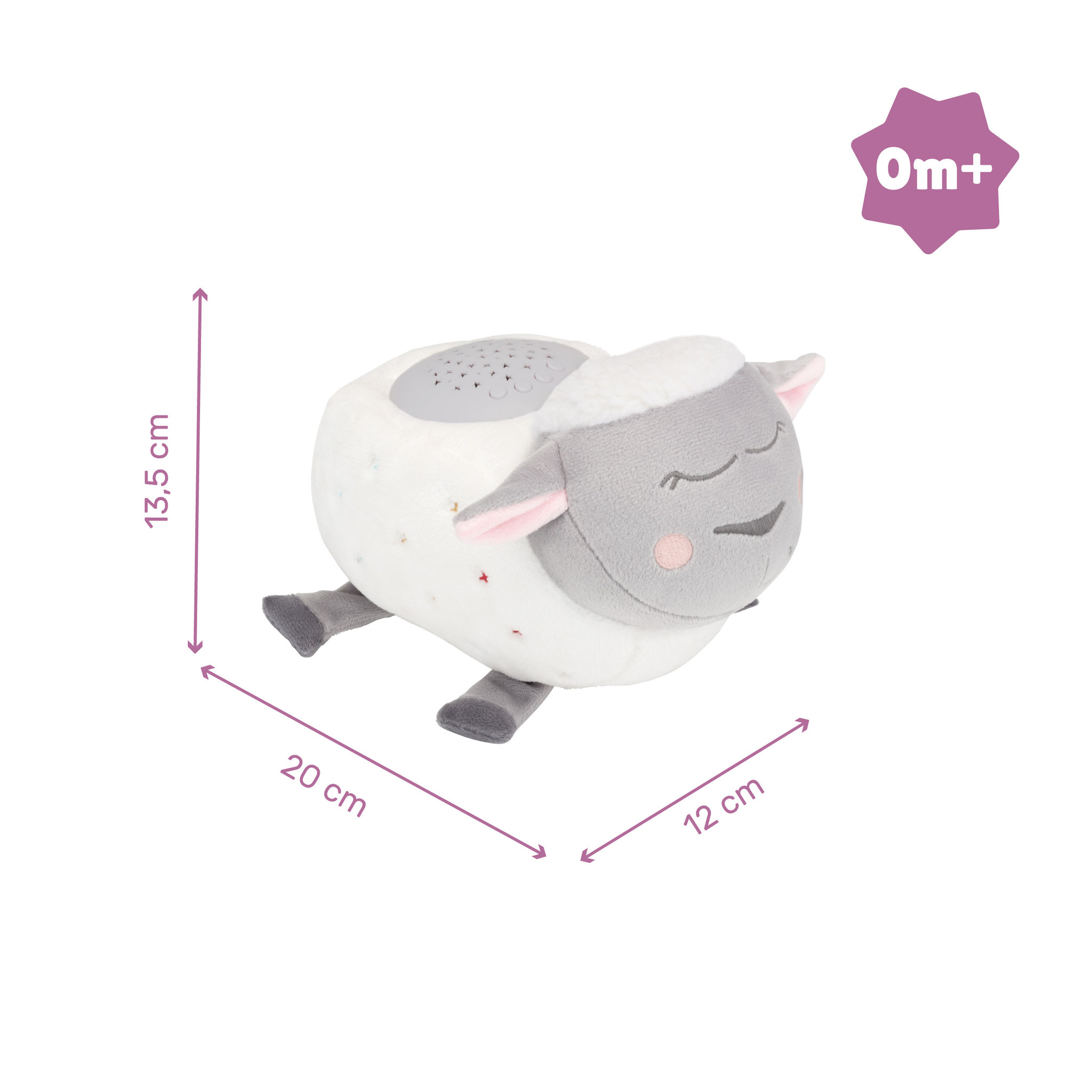 Voir la diapositive 2 : BADABULLE Veilleuse bébé peluche mouton projection d'étoiles