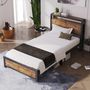 Voir la diapositive 2 : MERAX Lit simple avec sommier Style industriel