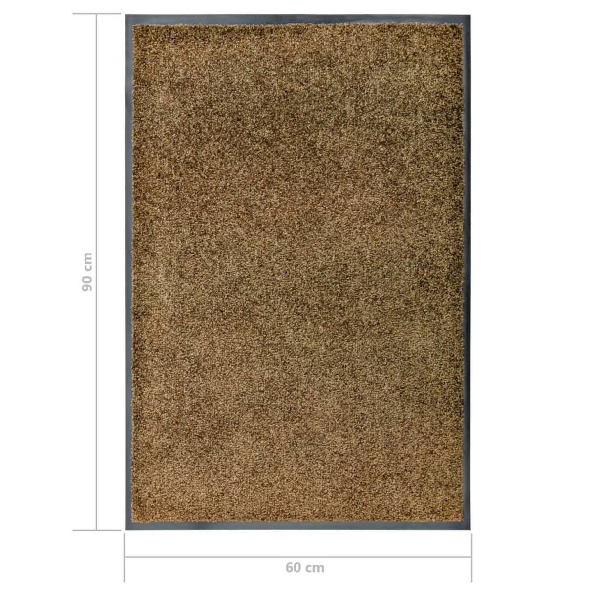 VIDAXL Paillasson lavable Marron 60x90 cm