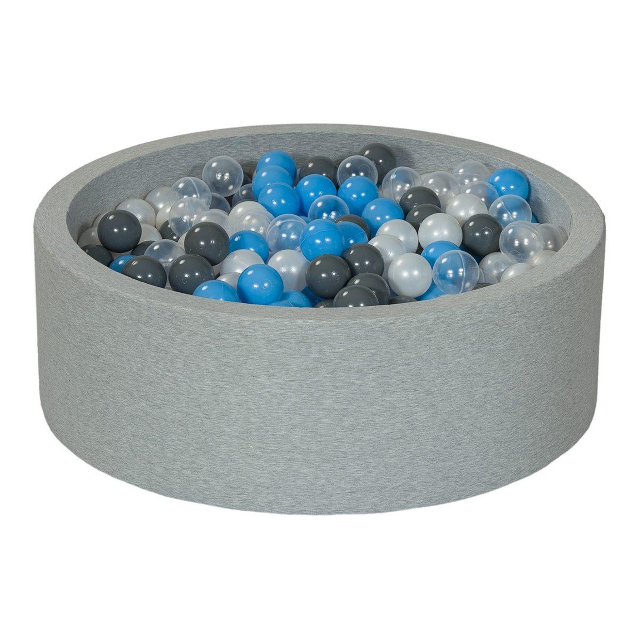 VELINDA Piscine à balles aire de jeu + 450 balles perle, transparent, gris, bleu clair