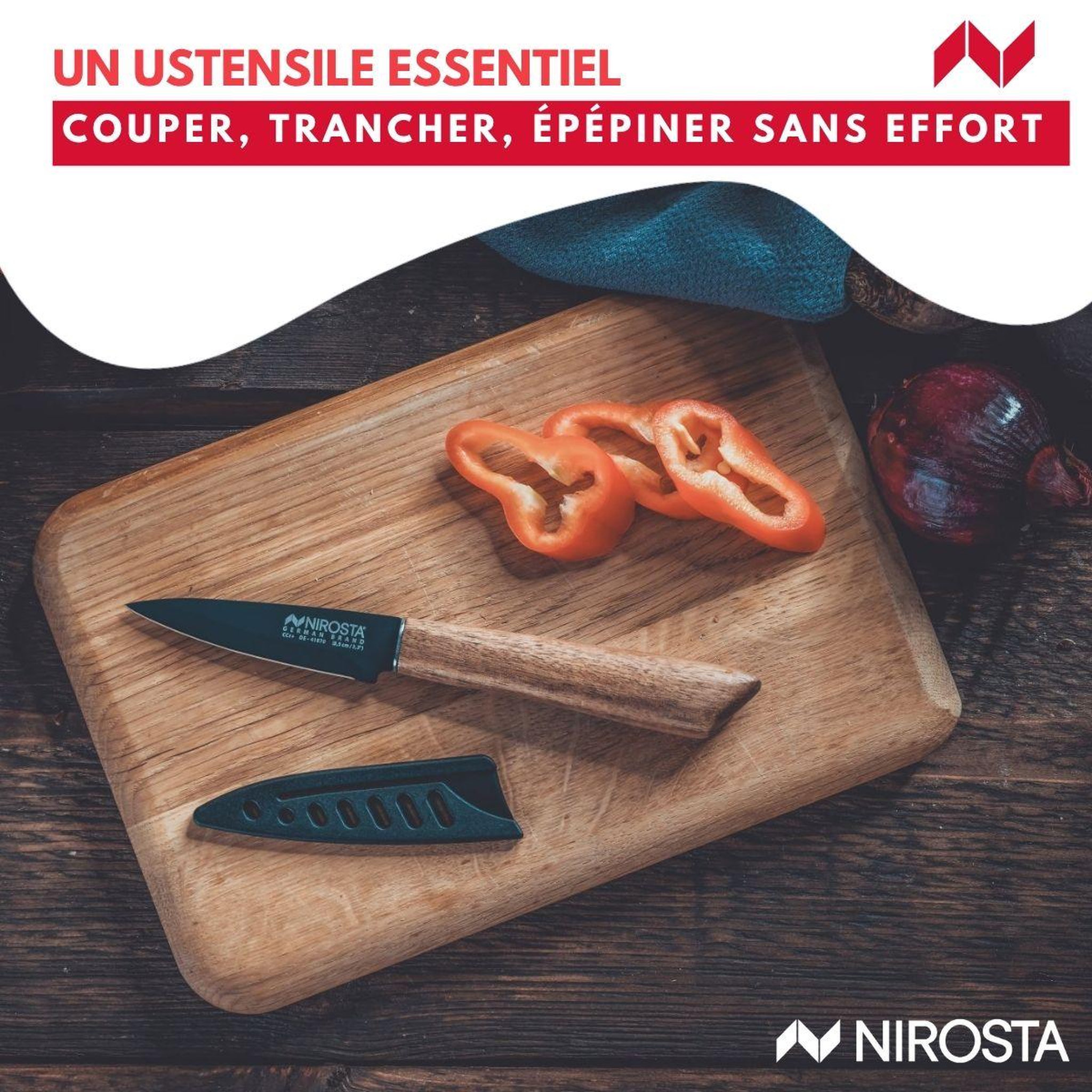 Voir la diapositive 4 : NIROSTA Couteau à légumes 19,5 cm Nirosta Flow