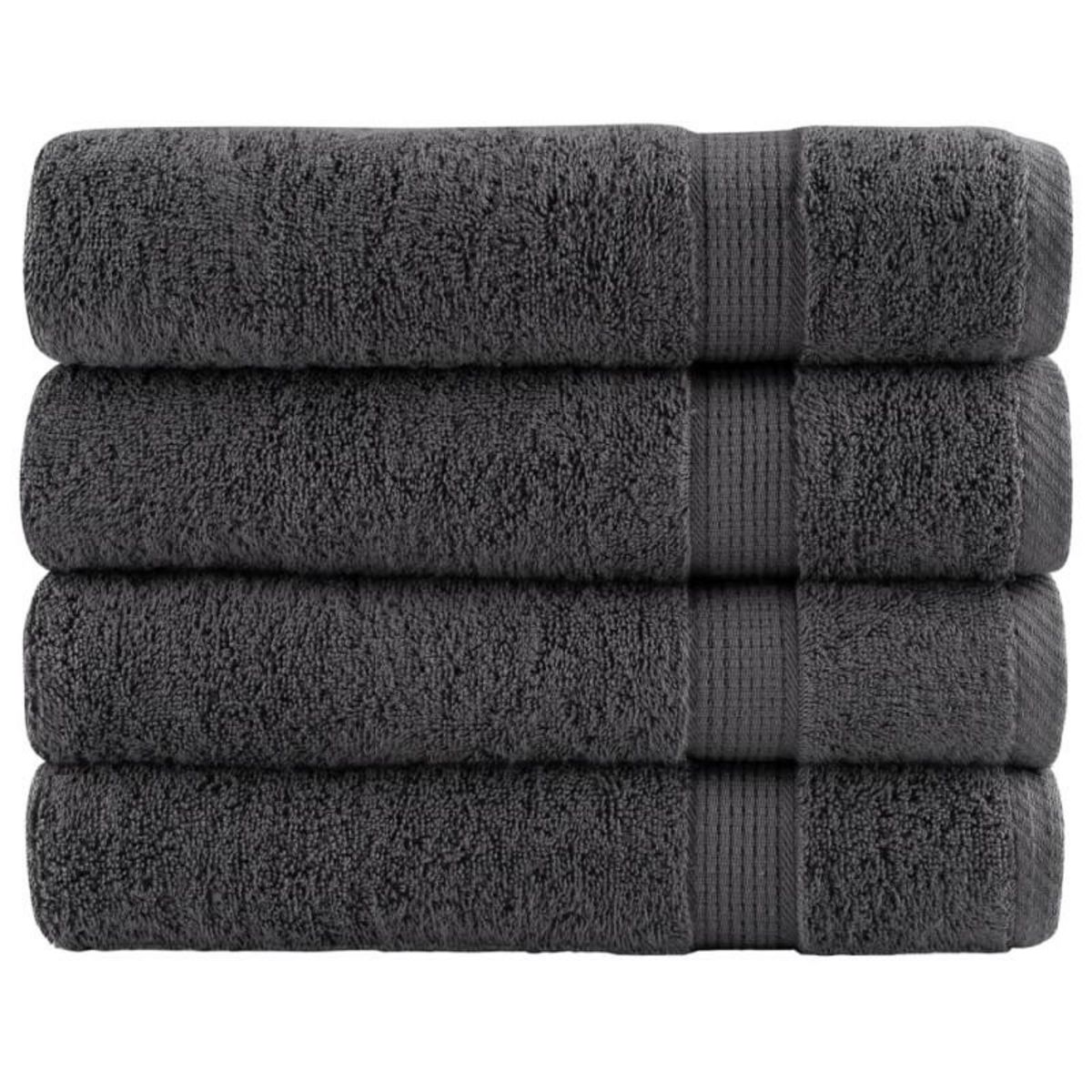 VIDAXL Serviettes de douche de qualité sup. SOLUND 4 pcs anthracite