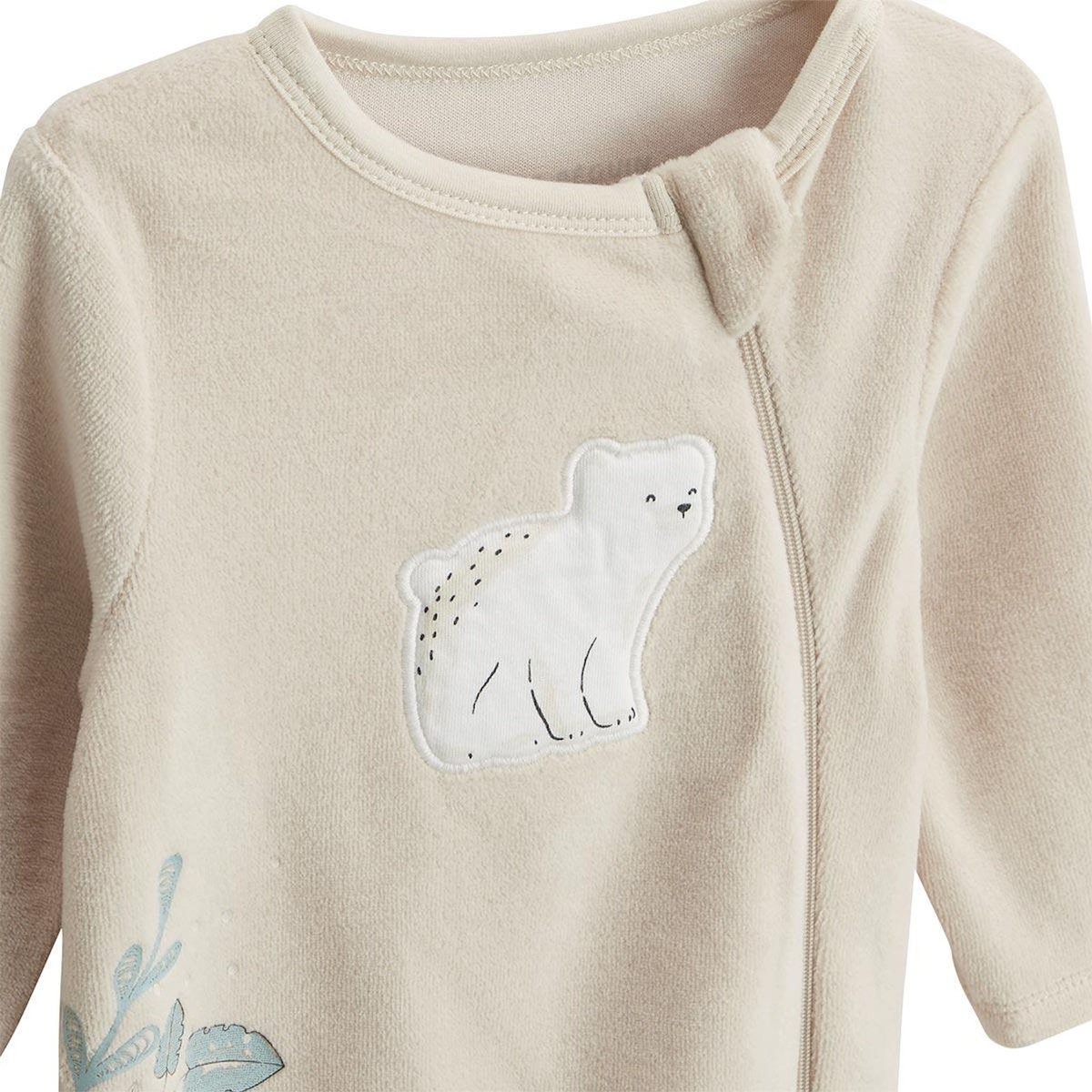 Petit Béguin Lot de 2 pyjamas bébé en velours ouverture zippée Câlins