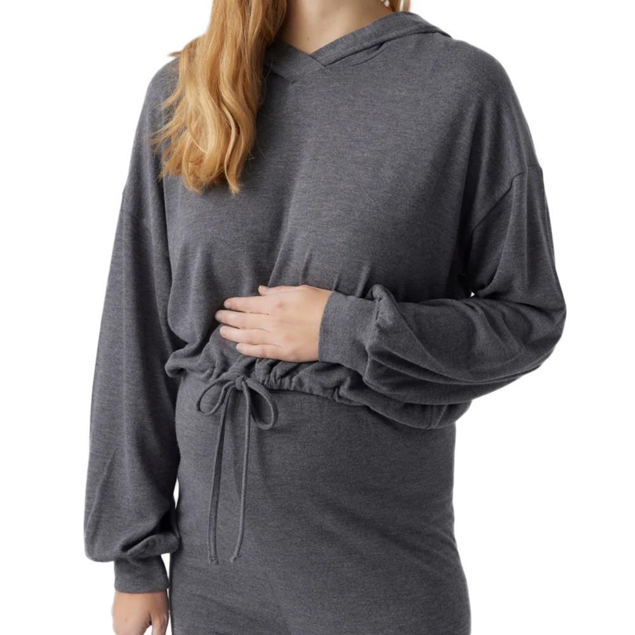 MAMALICIOUS Sweat à Capuche Gris Femme Mamalicious Cassie. Coloris disponibles : Bleu