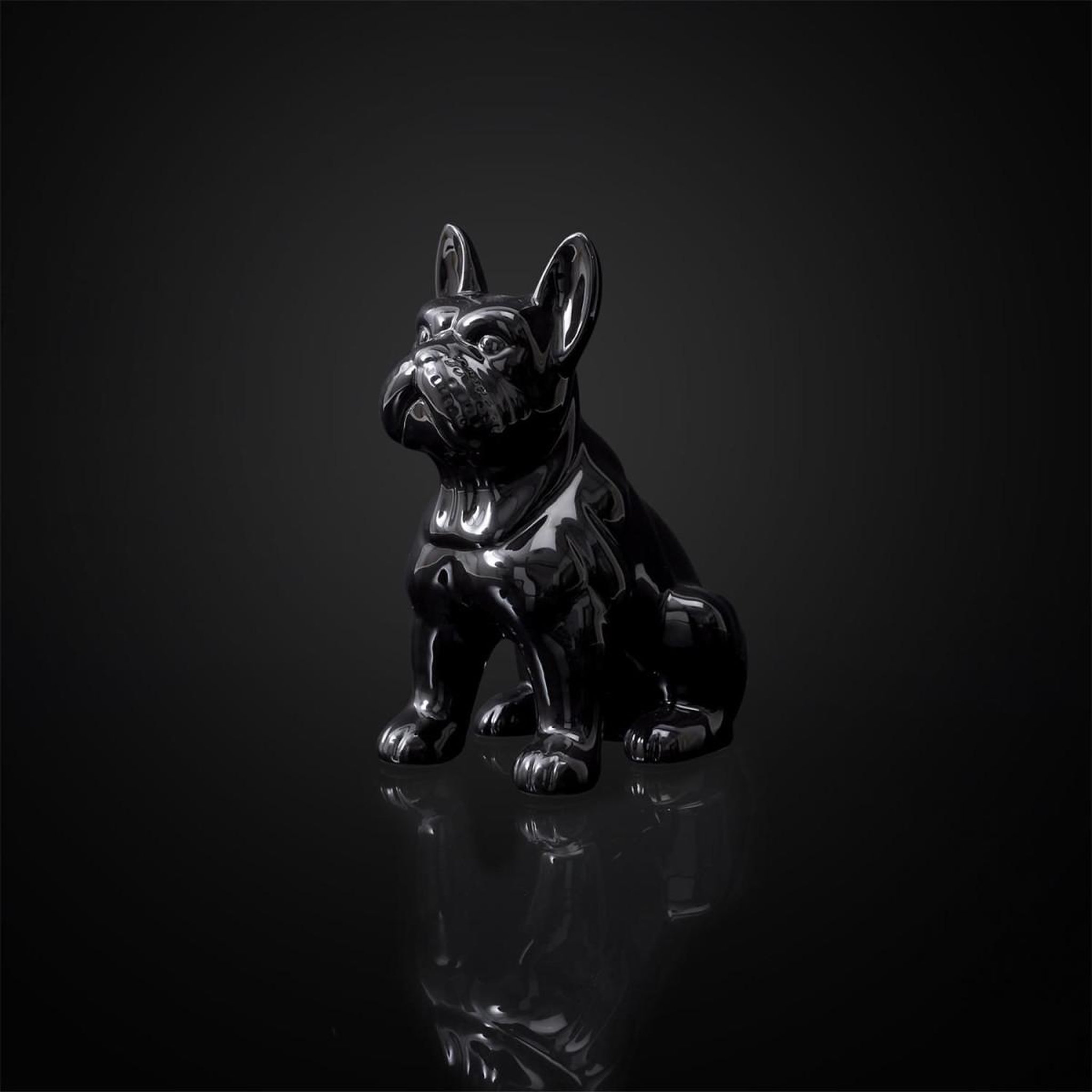 Voir la diapositive 4 : The Home Deco Factory Statuette Déco en Céramique  Bulldog  20cm Noir