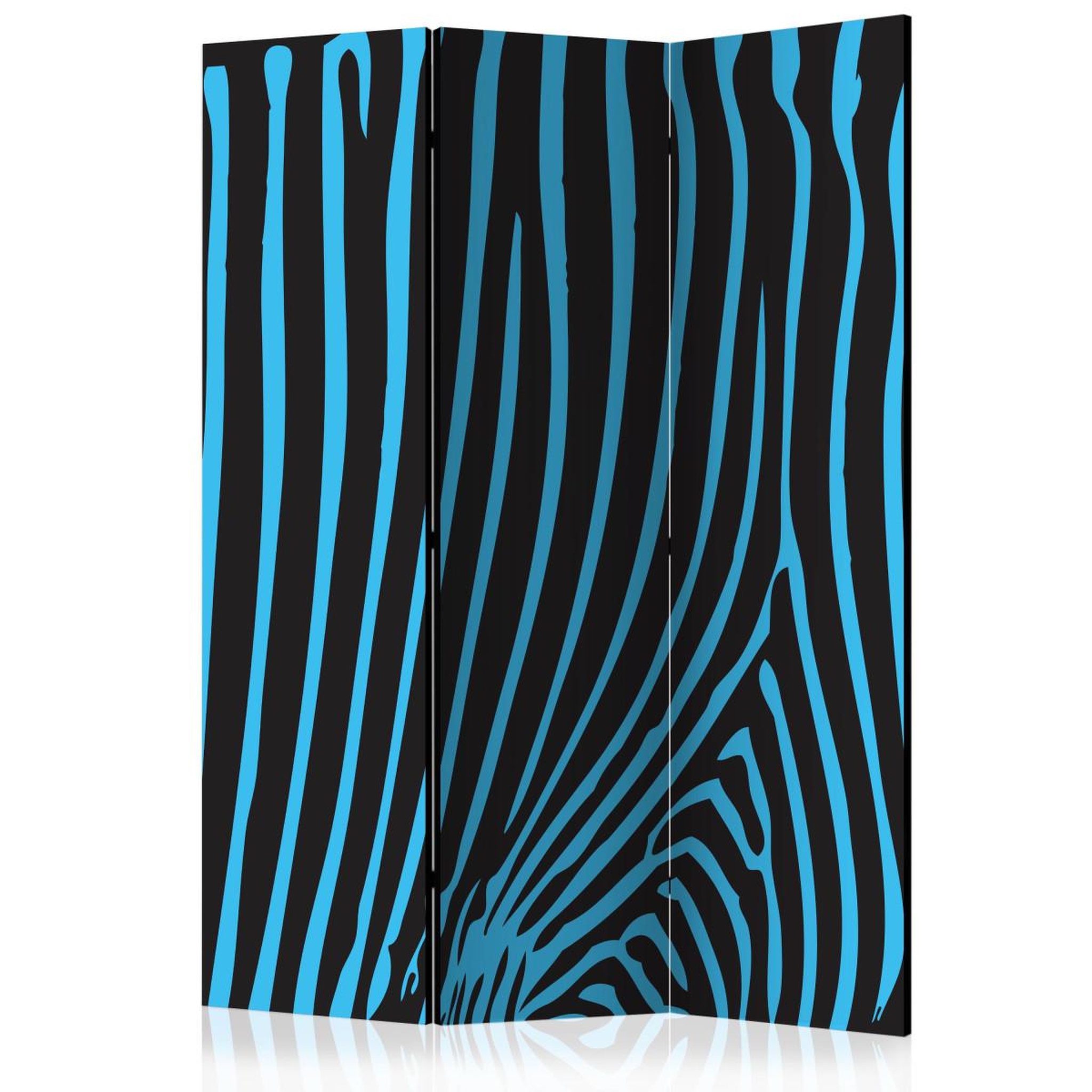 Paris Prix Paravent 3 volets  zebra pattern turquoise  135x172cm