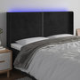 Voir la diapositive 1 : VIDAXL Tete de lit a LED Noir 203x16x118/128 cm Velours