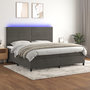 Voir la diapositive 1 : VIDAXL Sommier a lattes de lit avec matelas LED Gris fonce 200x200 cm