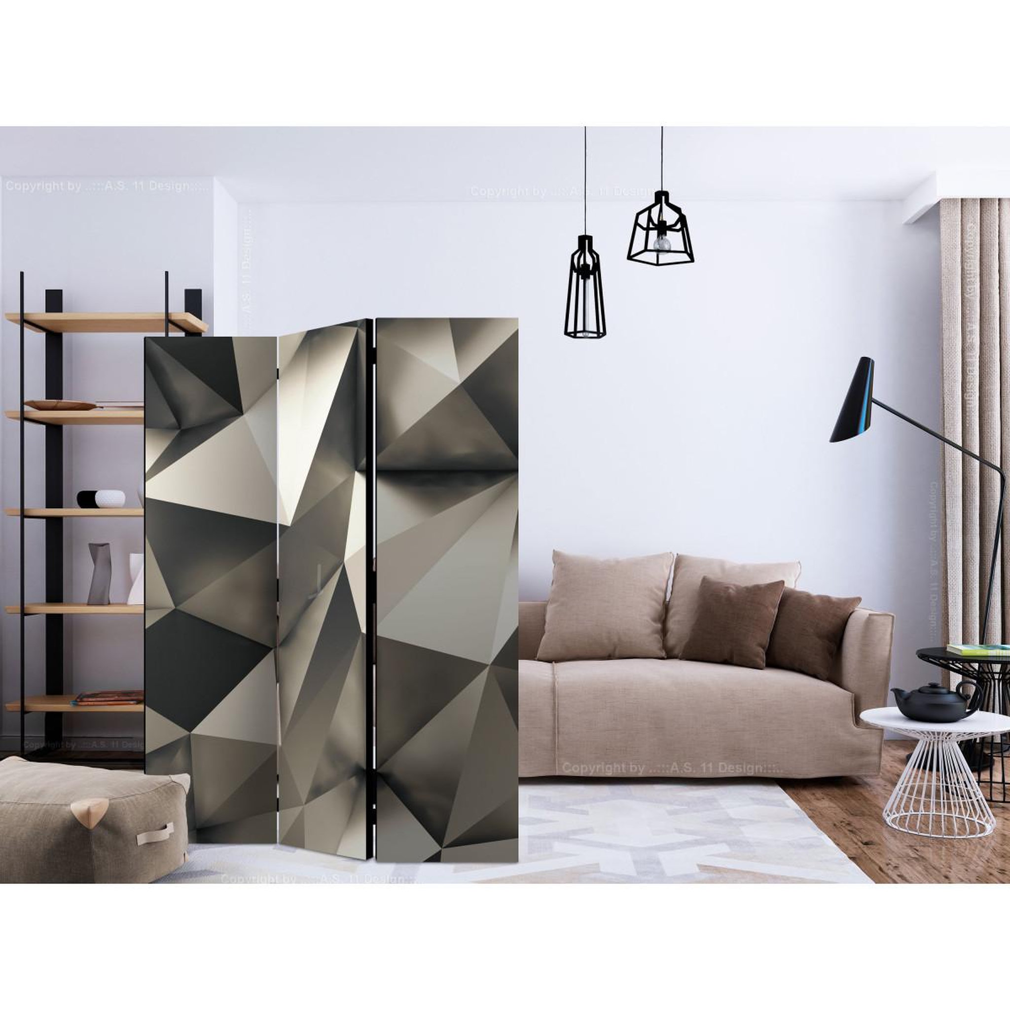Voir la diapositive 2 : Paris Prix Paravent 3 volets  cosmic silver  135x172cm
