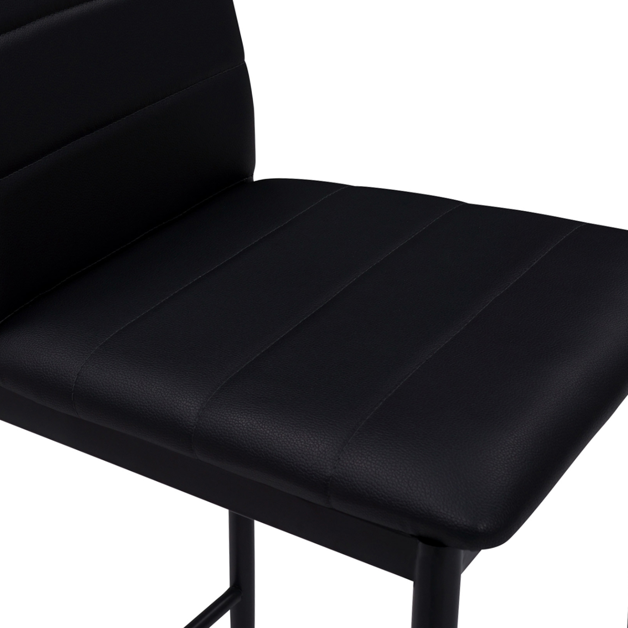 Voir la diapositive 6 : ID MARKET Lot de 4 tabourets romane en pvc noir design contemporain chaises de bar rembourrées