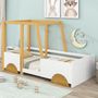 Voir la diapositive 4 : MERAX Lit cabane enfant 90x200cm pin coloris blanc+bois