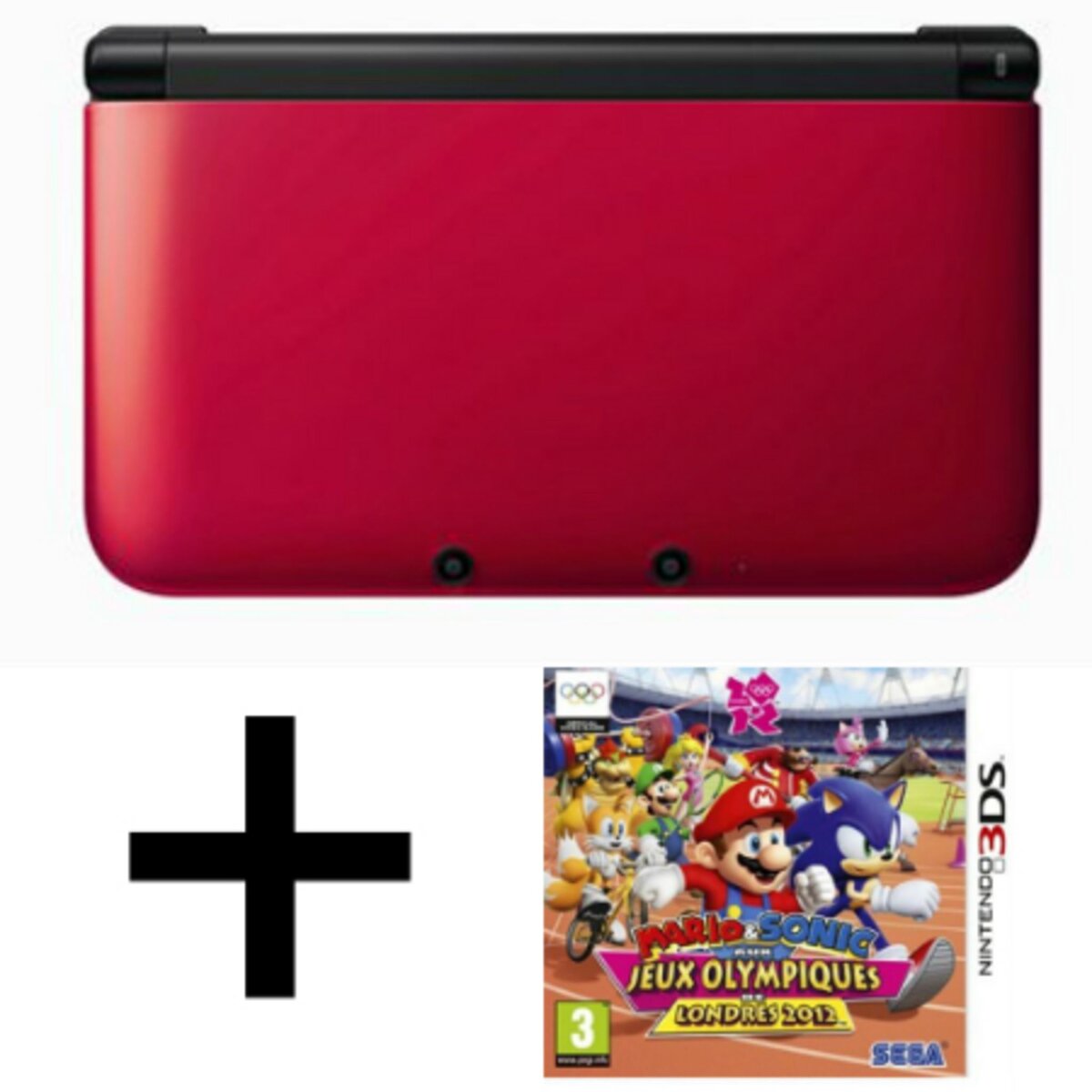 3DS XL Rouge + Jeu 3DS Mario et Sonic aux JO