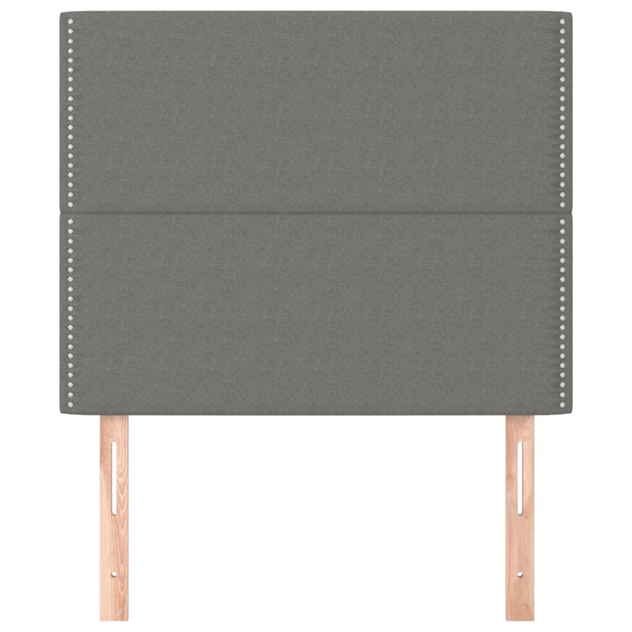 Voir la diapositive 3 : VIDAXL Tetes de lit 2 pcs Gris fonce 90x5x78/88 cm Tissu