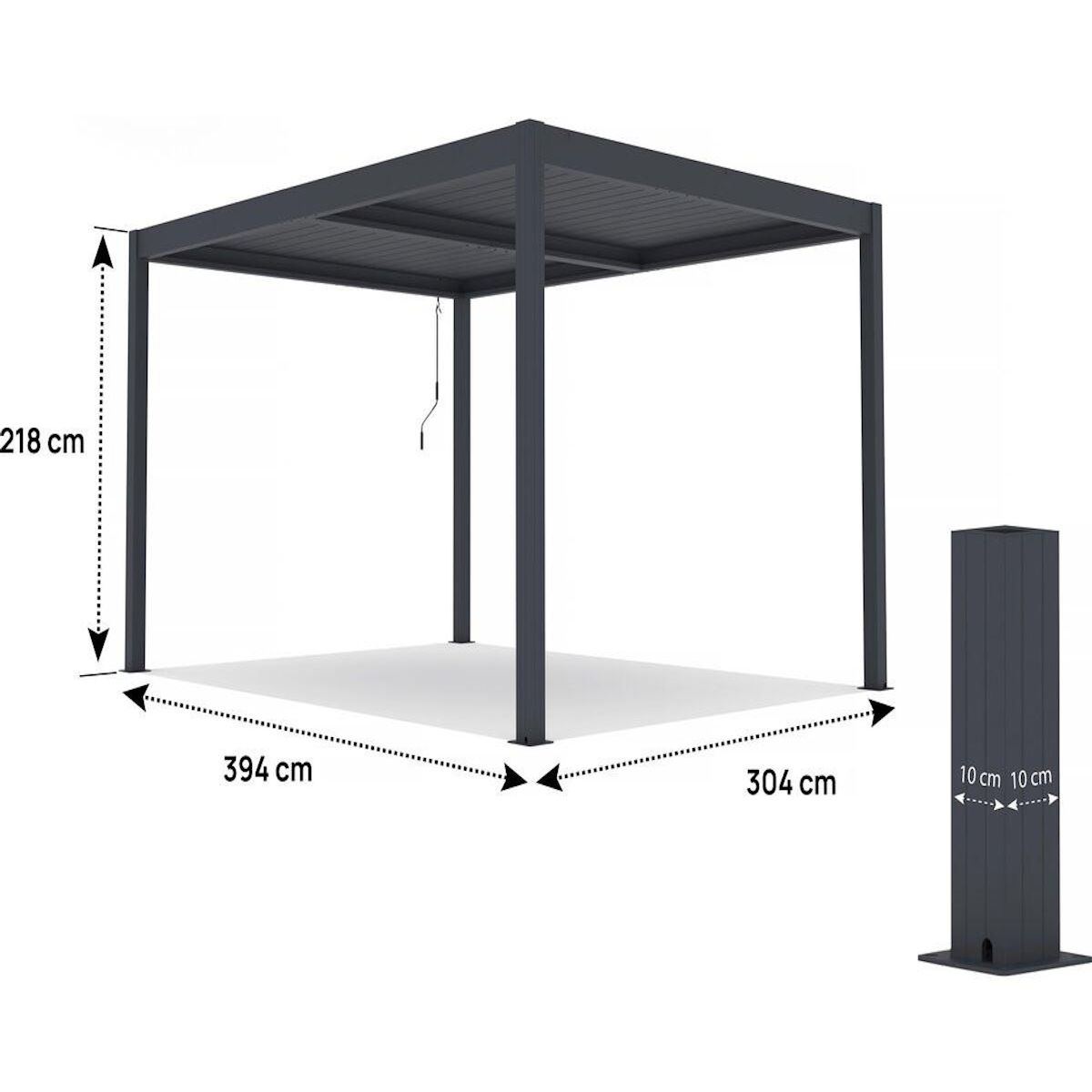 Habitat et Jardin Pergola bioclimatique en aluminium  Windsor  - 3 x 4 m - Anthracite