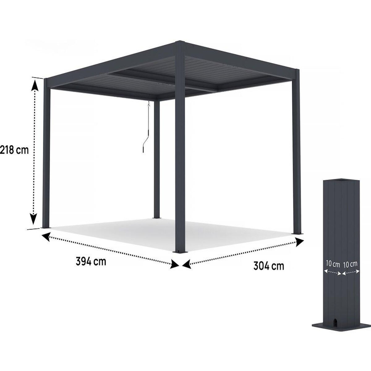 Habitat et Jardin Pergola bioclimatique en aluminium  Windsor  - 3 x 4 m - Anthracite