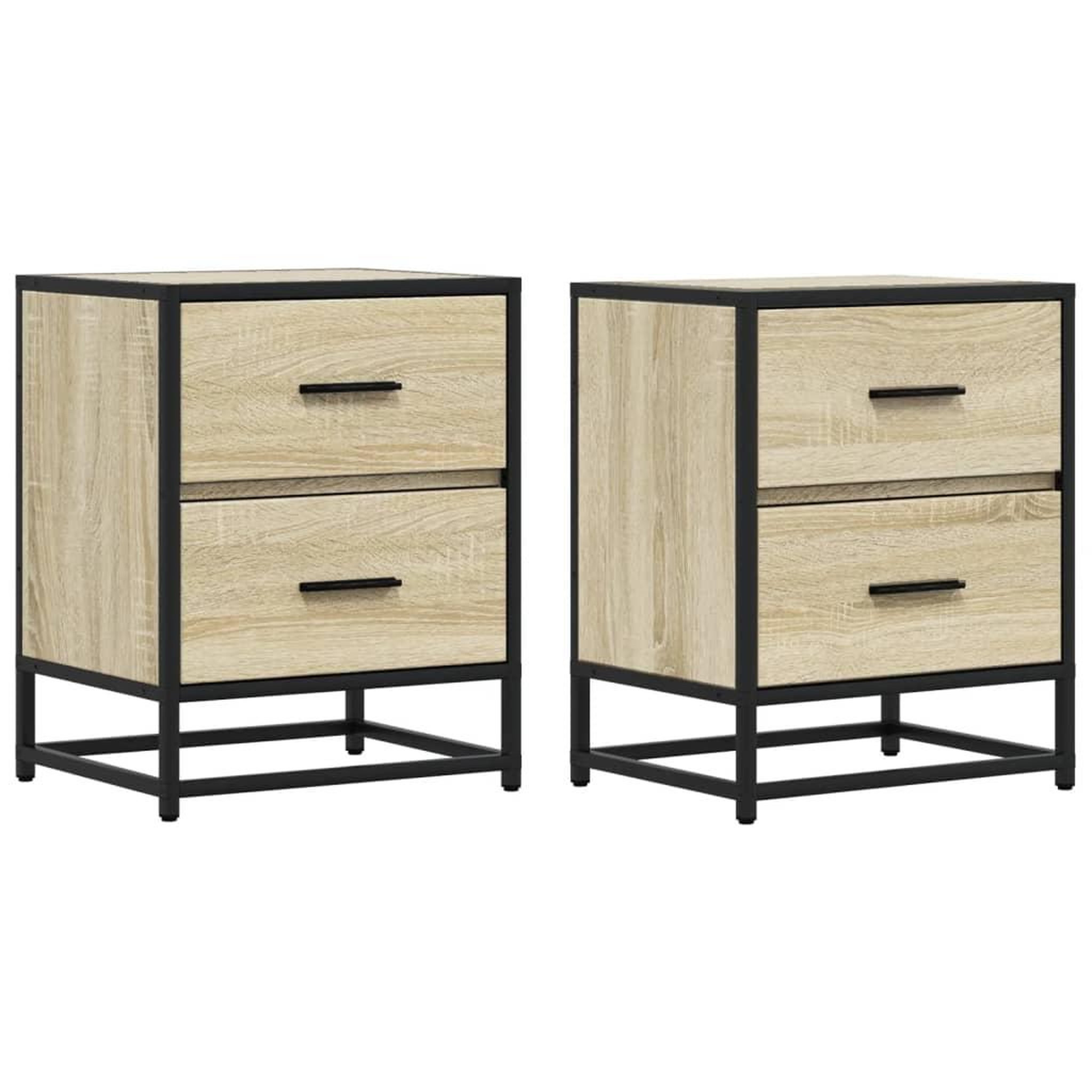 Voir la diapositive 2 : VIDAXL Tables de chevet 2 pcs chene sonoma 40x31x50 cm bois ingenierie