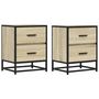 Voir la diapositive 2 : VIDAXL Tables de chevet 2 pcs chene sonoma 40x31x50 cm bois ingenierie