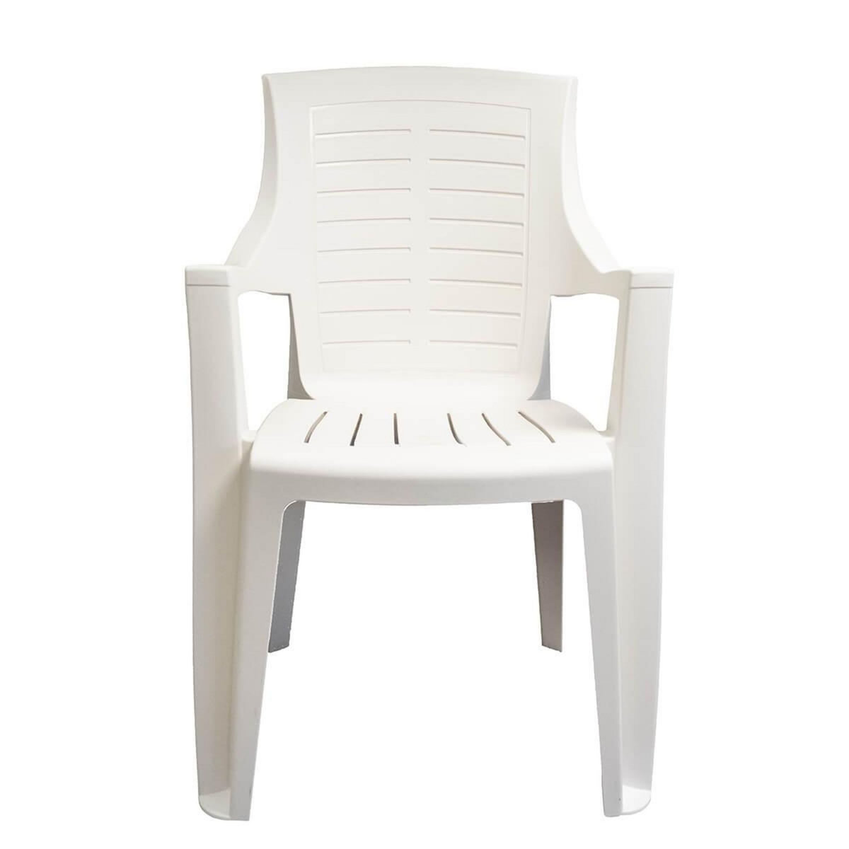 KZ GARDEN Lot de 2 Chaises de jardin Blanches EMPILABLES 50x60x91cm