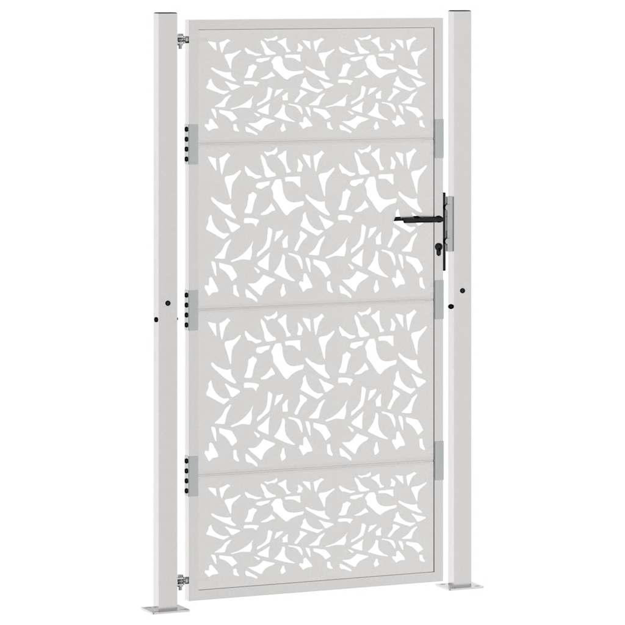 Voir la diapositive 3 : VIDAXL Porte de jardin acier resistant aux intemperies design feuilles