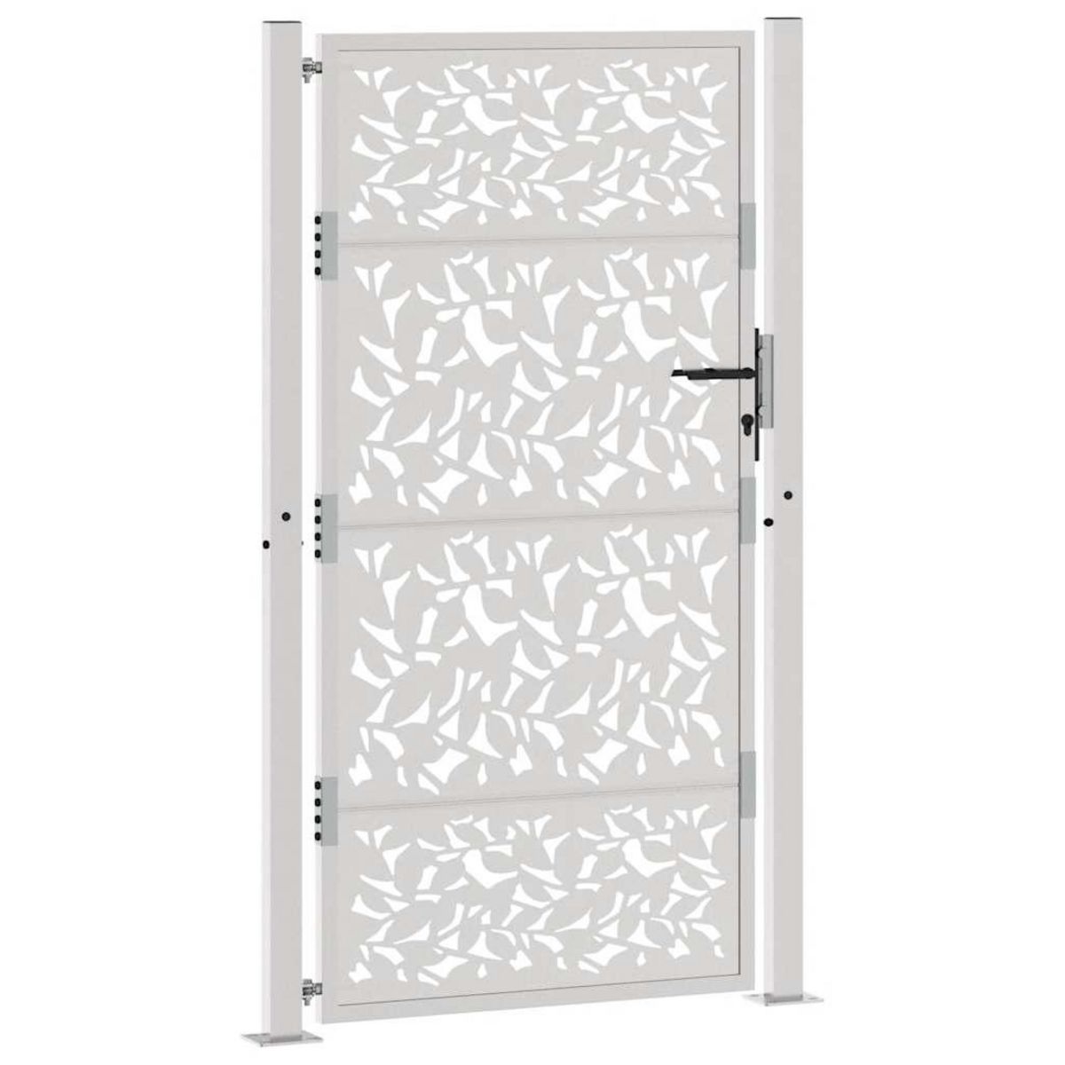 VIDAXL Porte de jardin acier resistant aux intemperies design feuilles
