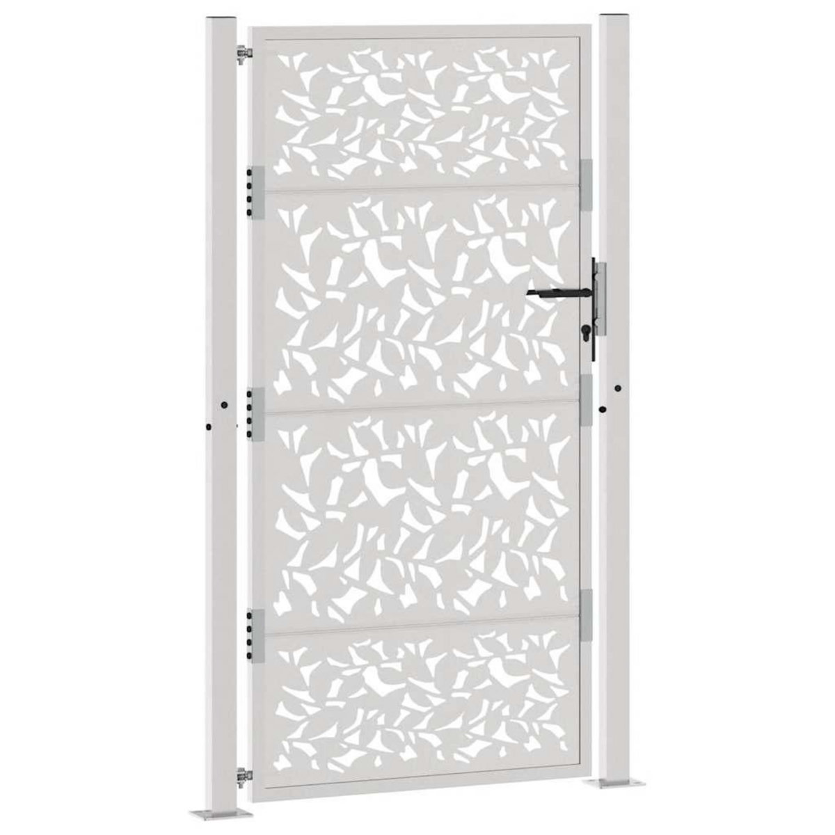 VIDAXL Porte de jardin acier resistant aux intemperies design feuilles