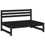 Voir la diapositive 3 : VIDAXL Salon de jardin 4 pcs noir bois massif de pin