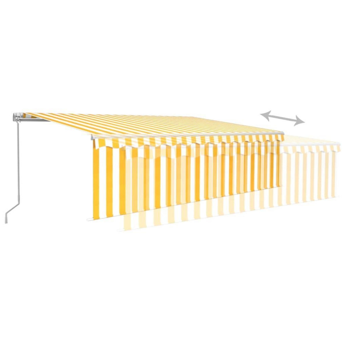 VIDAXL Auvent retractable manuel avec store LED 5x3 m Jaune et blanc