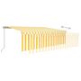 Voir la diapositive 4 : VIDAXL Auvent retractable manuel avec store LED 5x3 m Jaune et blanc